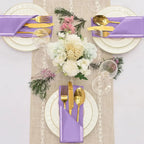 Guardanapos em tecido de cetim castellion kit 12PÇ roxo decoração mesa posta tazmo casa 