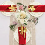 Guardanapos em tecido de cetim castellion kit 12PÇ vermelho decoração mesa posta natalina tazmo casa