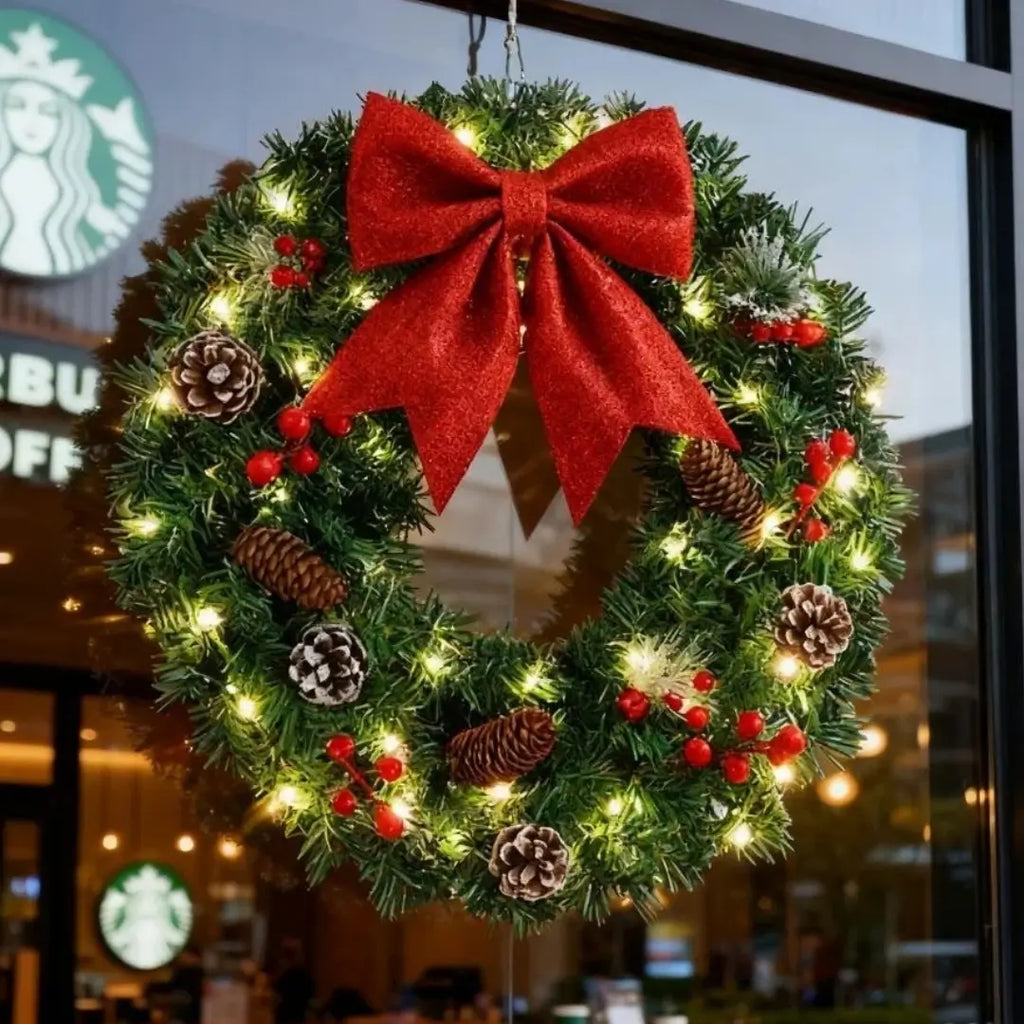 guirlanda-de-porta-laço-vermelho-natalino 