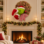Guirlanda Grinch em uma sala natalina aconchegante tazmo casa 