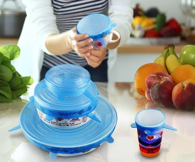 TAMPAS DE SILICONE PARA COZINHA KIT 6PÇ