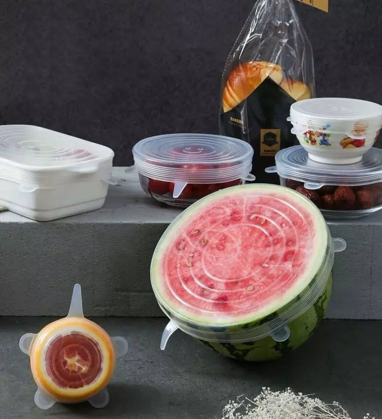 TAMPAS DE SILICONE PARA COZINHA KIT 6PÇ