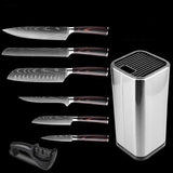 Kit de Faca (8PÇ / Chef 8 + Desossar 6 + Pão 8 + Santoku 8 + Santoku 5 + Frutas 3.5 + Amolador + Bloco)