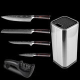 Kit de Faca (6PÇ / Chef 8 + Pão 8 + Desossar 6 + Frutas 3.5 + Amolador + Bloco)