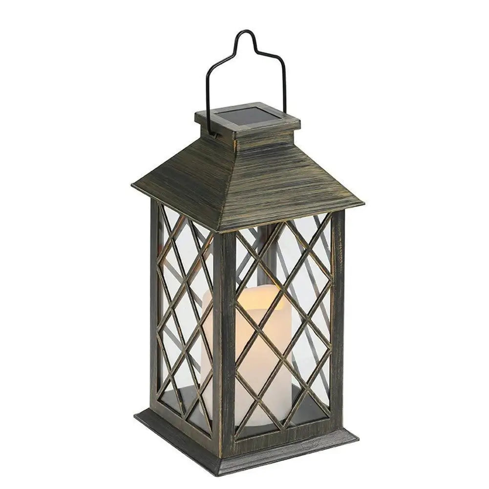 Lanterna Decorativa Led Solar Iluminação Decoração Jardim Azul Ciano 
