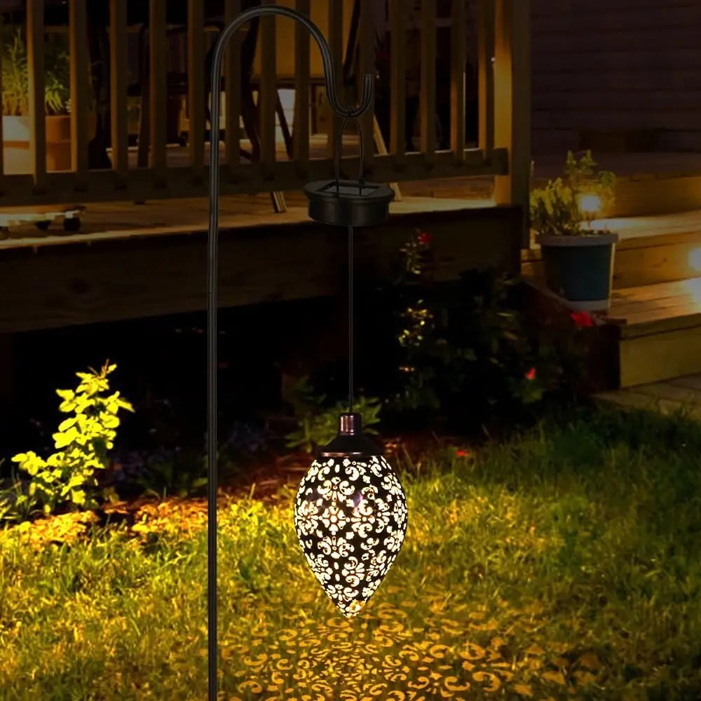 LANTERNA LED SOLAR IMPERMEÁVEL DE PENDURAR, ILUMINAÇÃO DECORAÇÃO JARDIM