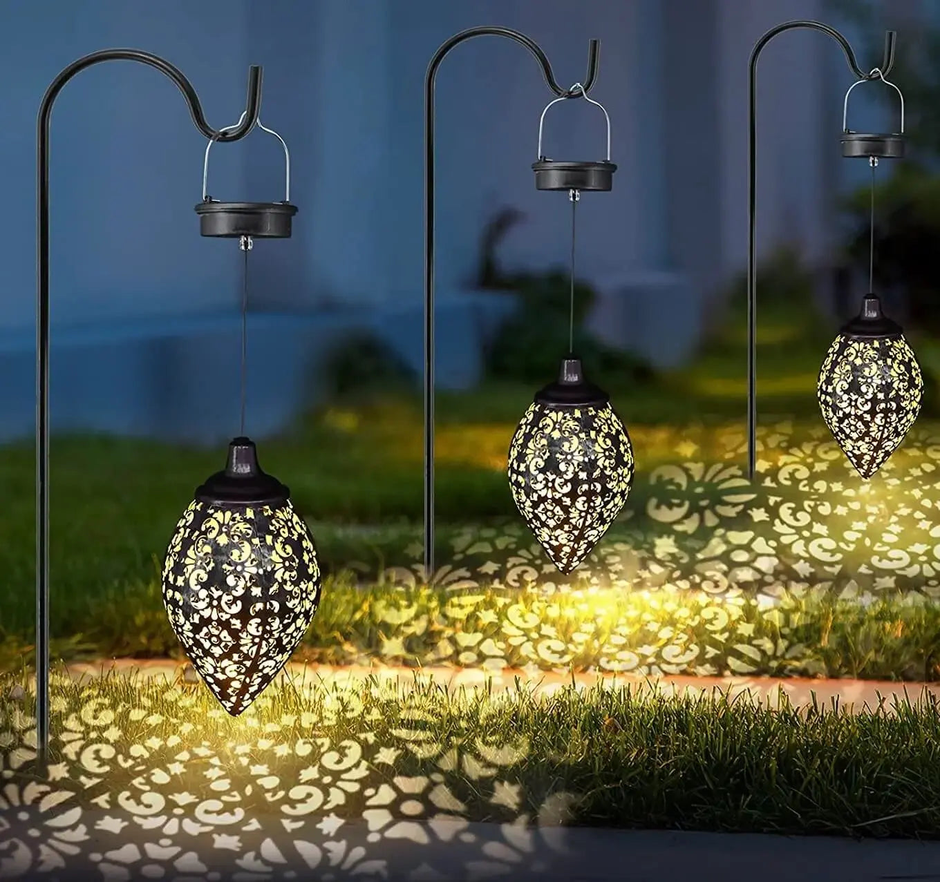 LANTERNA LED SOLAR IMPERMEÁVEL DE PENDURAR, ILUMINAÇÃO DECORAÇÃO JARDIM
