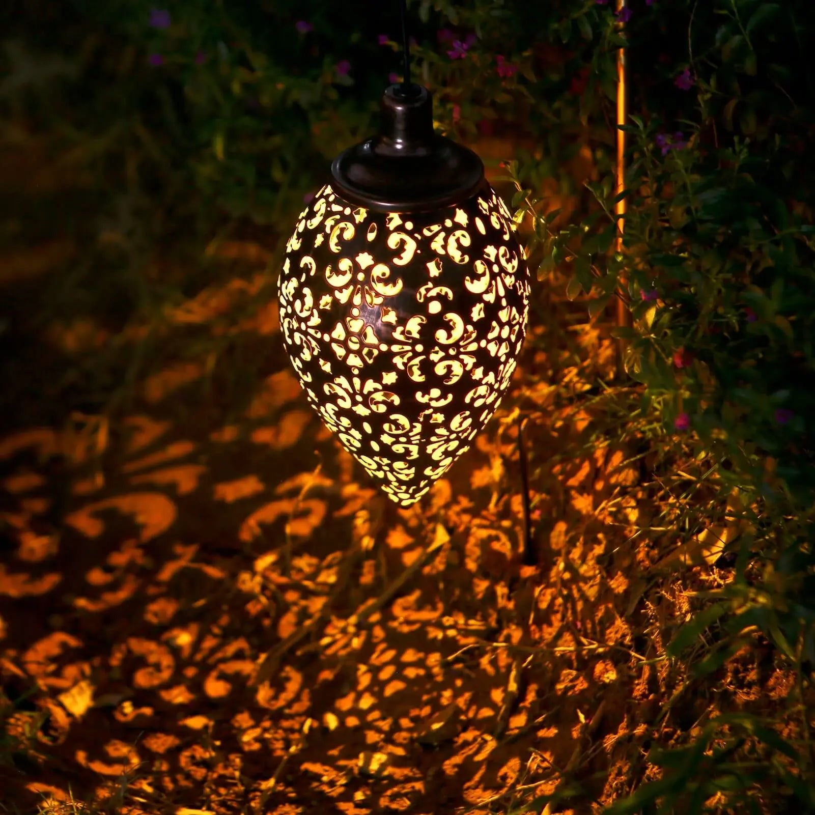 LANTERNA LED SOLAR IMPERMEÁVEL DE PENDURAR, ILUMINAÇÃO DECORAÇÃO JARDIM