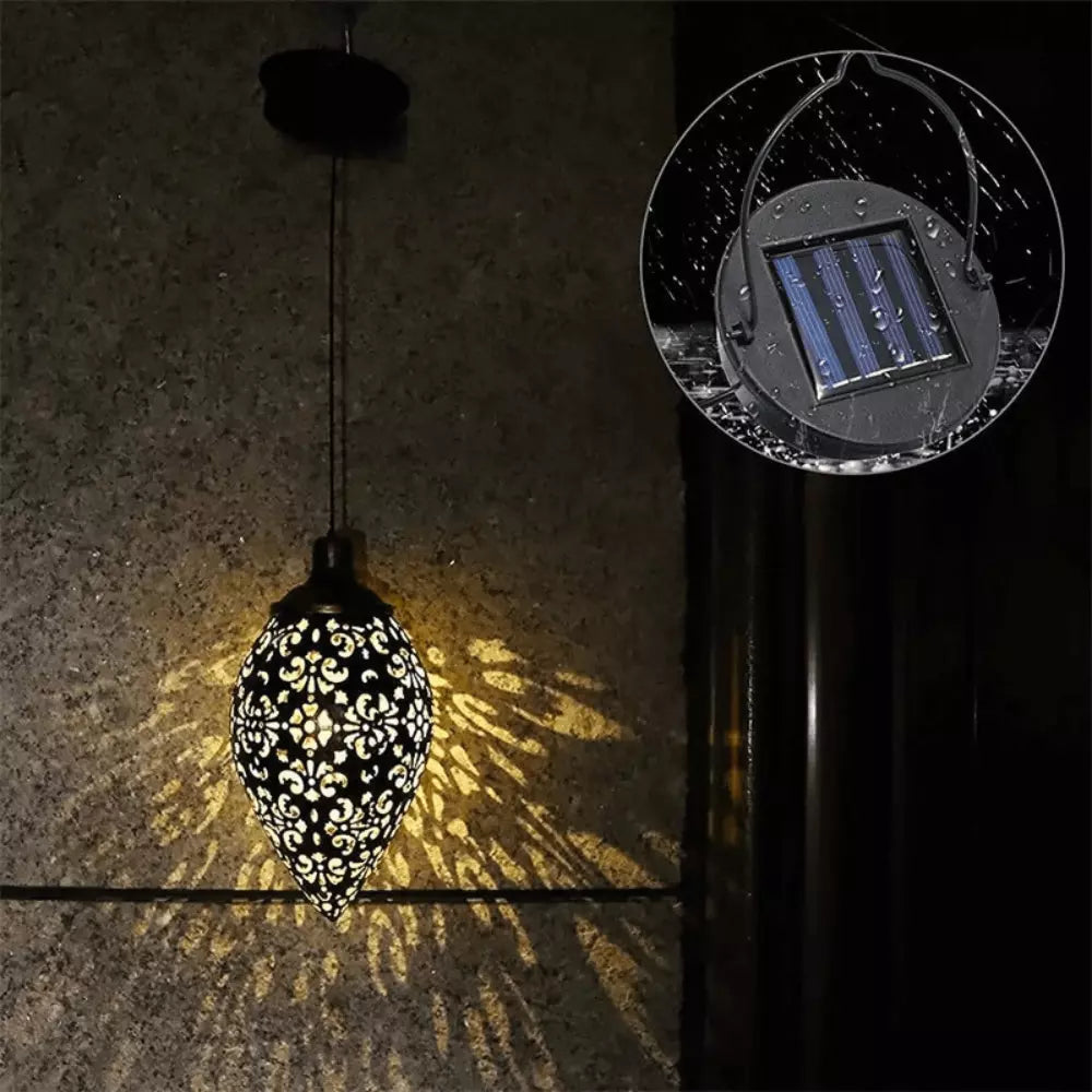 LANTERNA LED SOLAR IMPERMEÁVEL DE PENDURAR, ILUMINAÇÃO DECORAÇÃO JARDIM