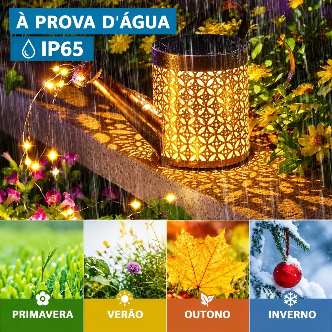 Lanterna regador iluminação led solar decoração jardim á prova de água 