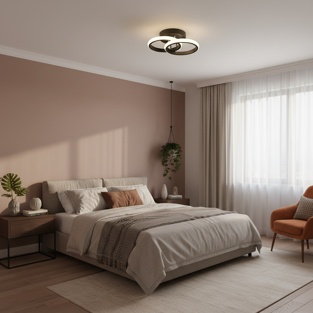 Luminária de teto led moderno lustre minimalista preto tazmo casa decoração quarto 