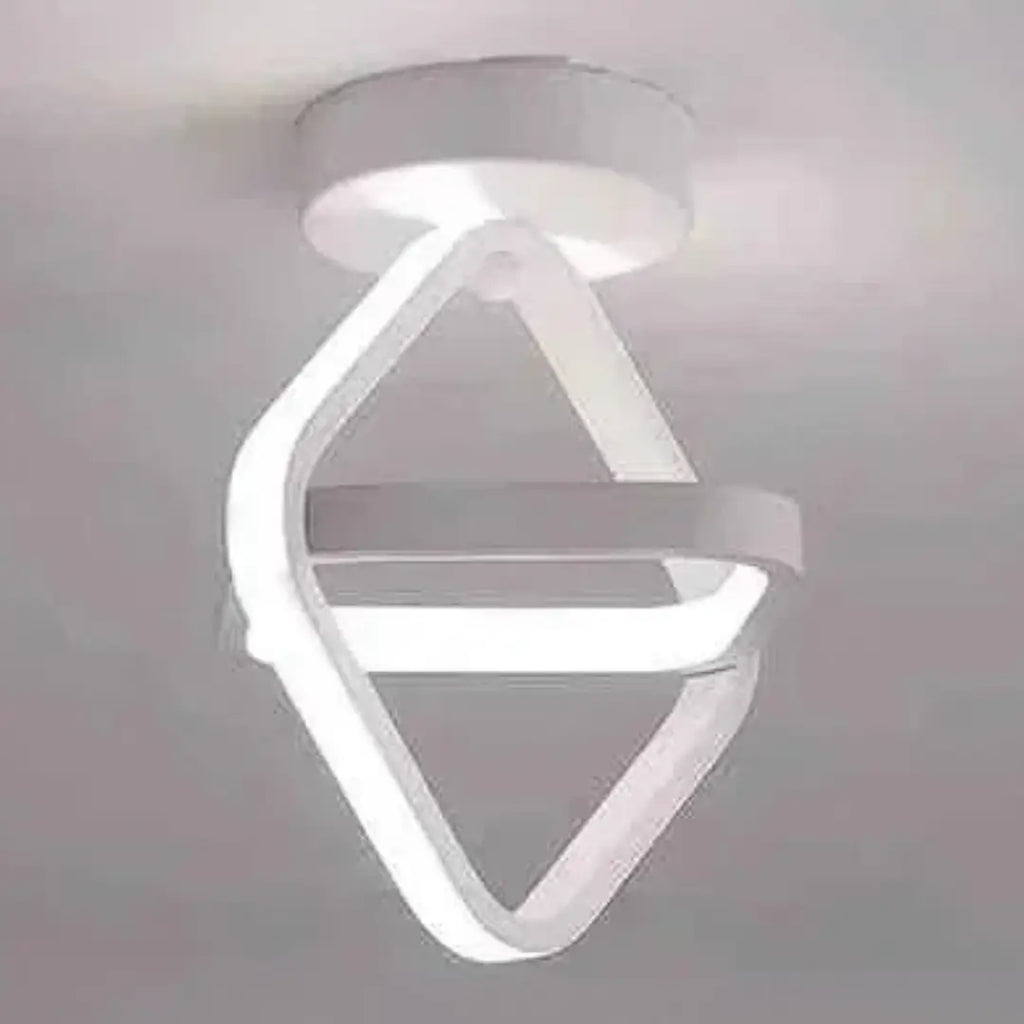 Luminária de teto led para sala moderna triangulo branca tazmo casa