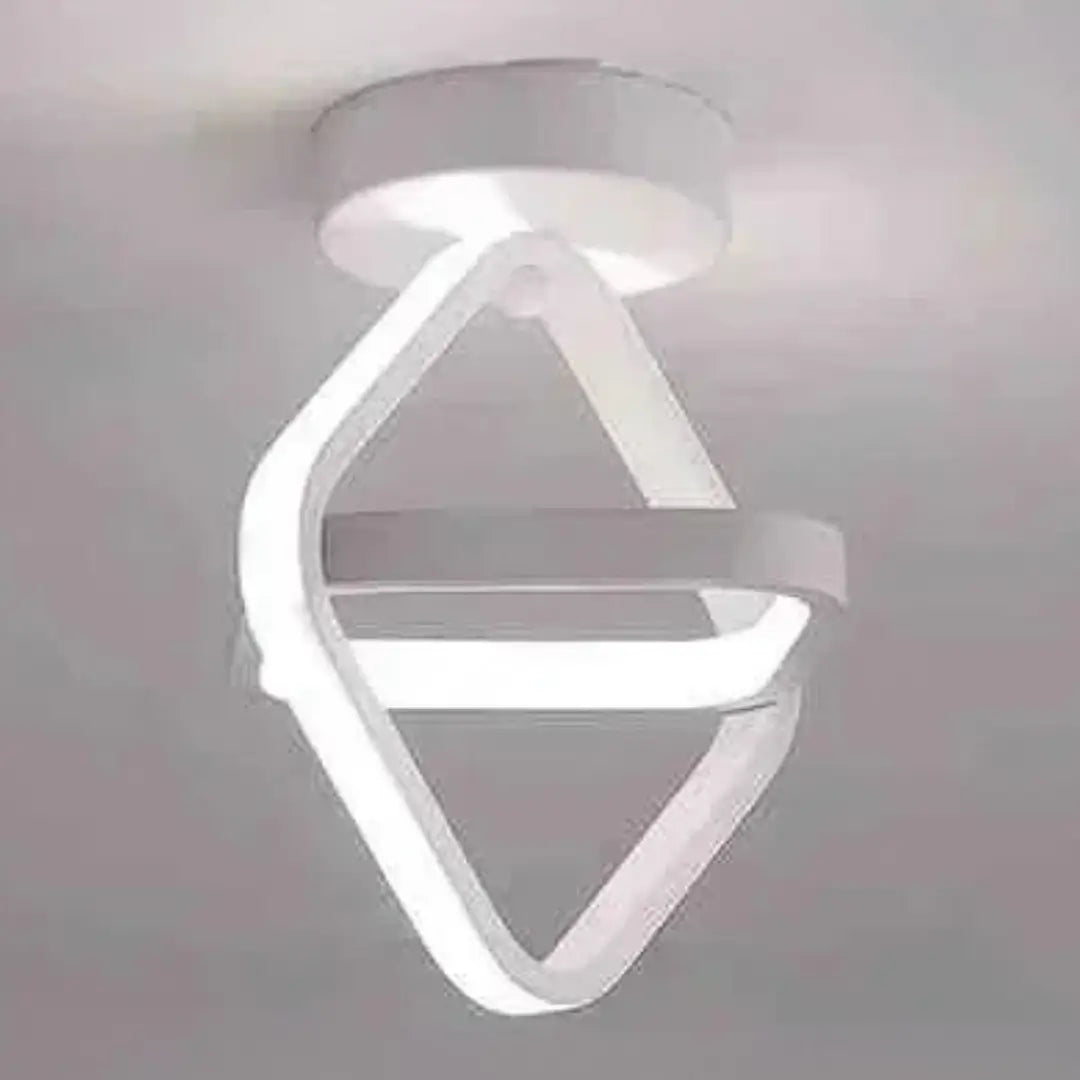 Luminária de teto led para sala moderna triangulo branca tazmo casa