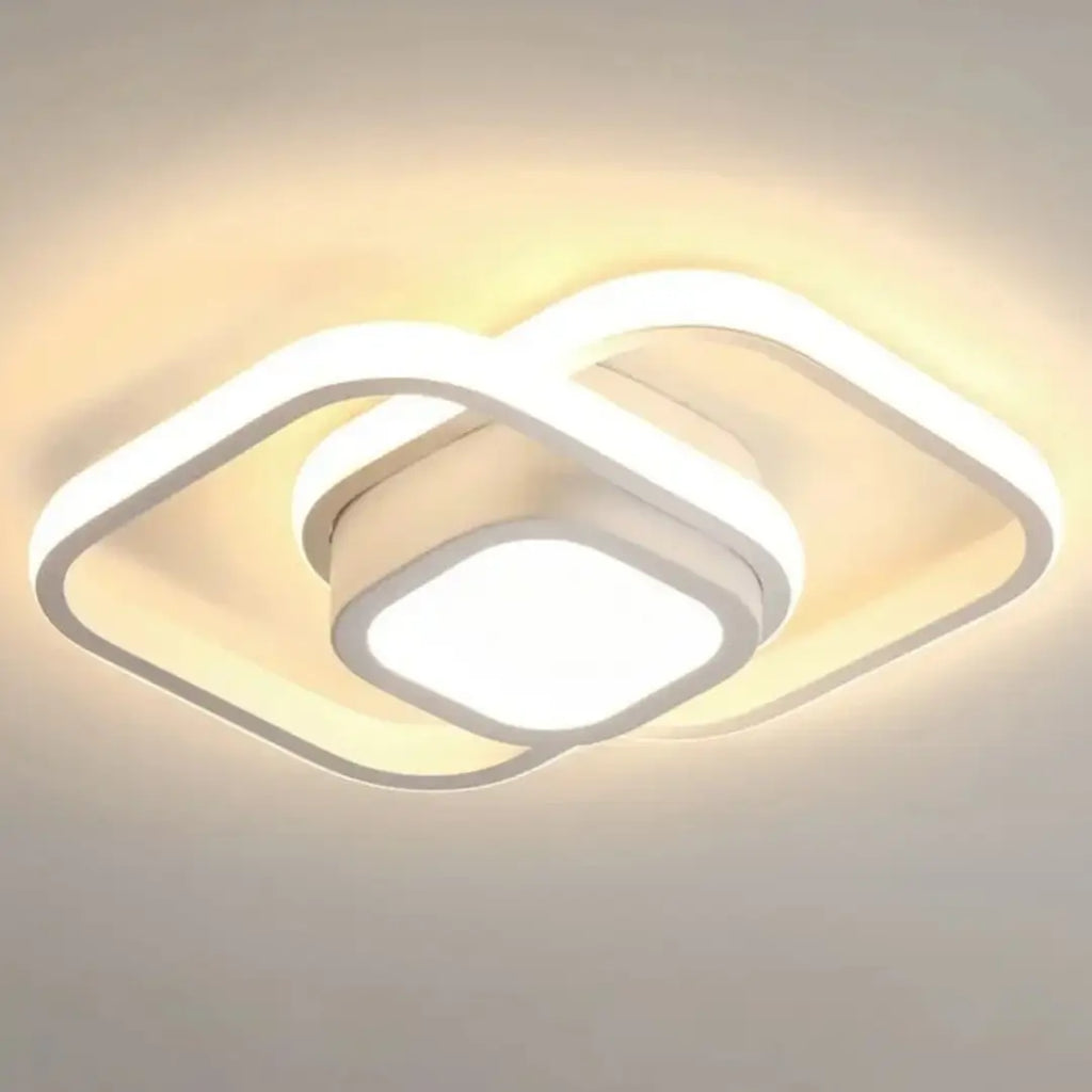 Luminária de teto led para sala moderna quadrada branca tazmo casa