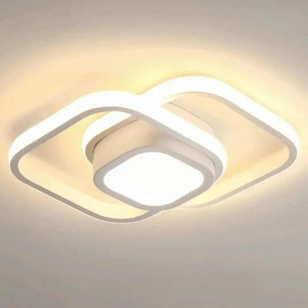 Luminária de teto led para sala moderna quadrada branca tazmo casa