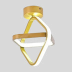Luminária de teto LED dourada para sala e quarto triangular tazmo casa