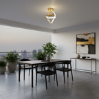 Luminária de teto LED dourada para espaço gourmet e varandas tazmo casa 