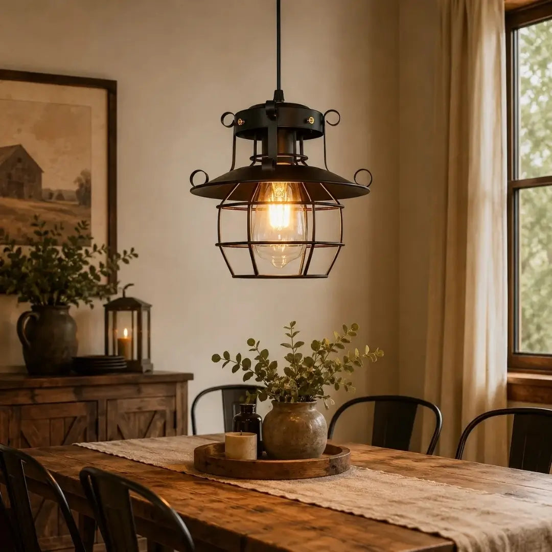 luminária de teto rustica aragon lustre decoração vintage sala de jantar tazmo casa 