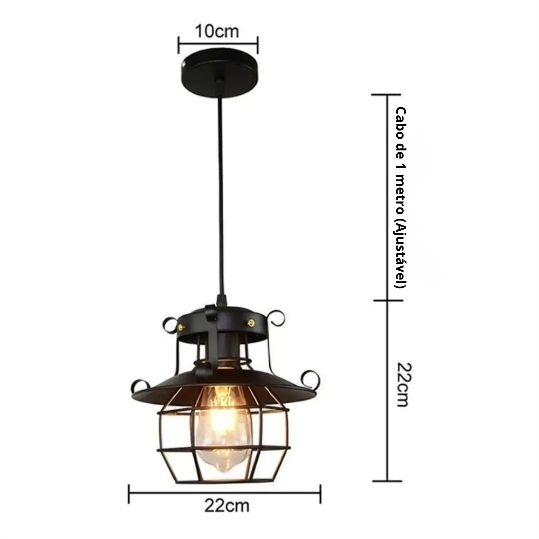 Luminária de teto rústica aragon lustre vintage decoração tamanho 
