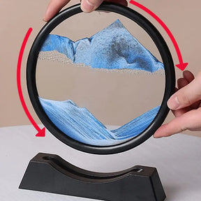 AMPULHETA PAISAGEM 3D QUADRO DE AREIA EM VIDRO SANDSCAPE PRETO