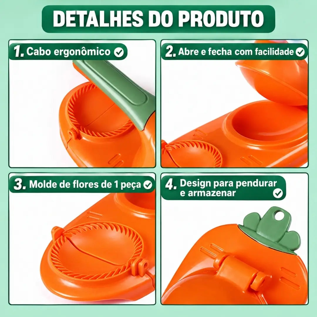 Máquina de fazer pastel 2 em 1 tazmo Mass molde de salgados detalhes do produto tazmo casa 