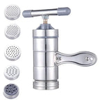 Máquina de macarrão manual de aço inox artesanal tazmo casa com cinco moldes para pasta 