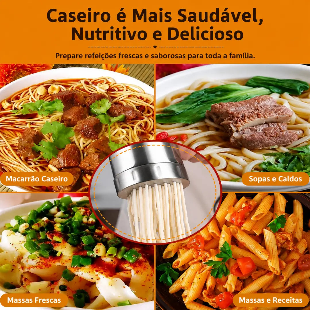 Máquina de macarrão manual de aço inox artesanal tazmo casa macarronada nutritiva e deliciosa 