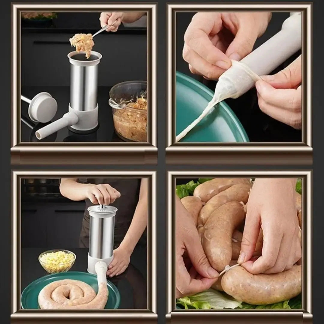 Máquina manual para linguiça e almôndega artesanal tazmo casa como usar me várias etapas do cozimento 