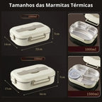Marmita térmica de Inox com divisória naomi mayumi tamanhos e medidas loja tazmo casa  