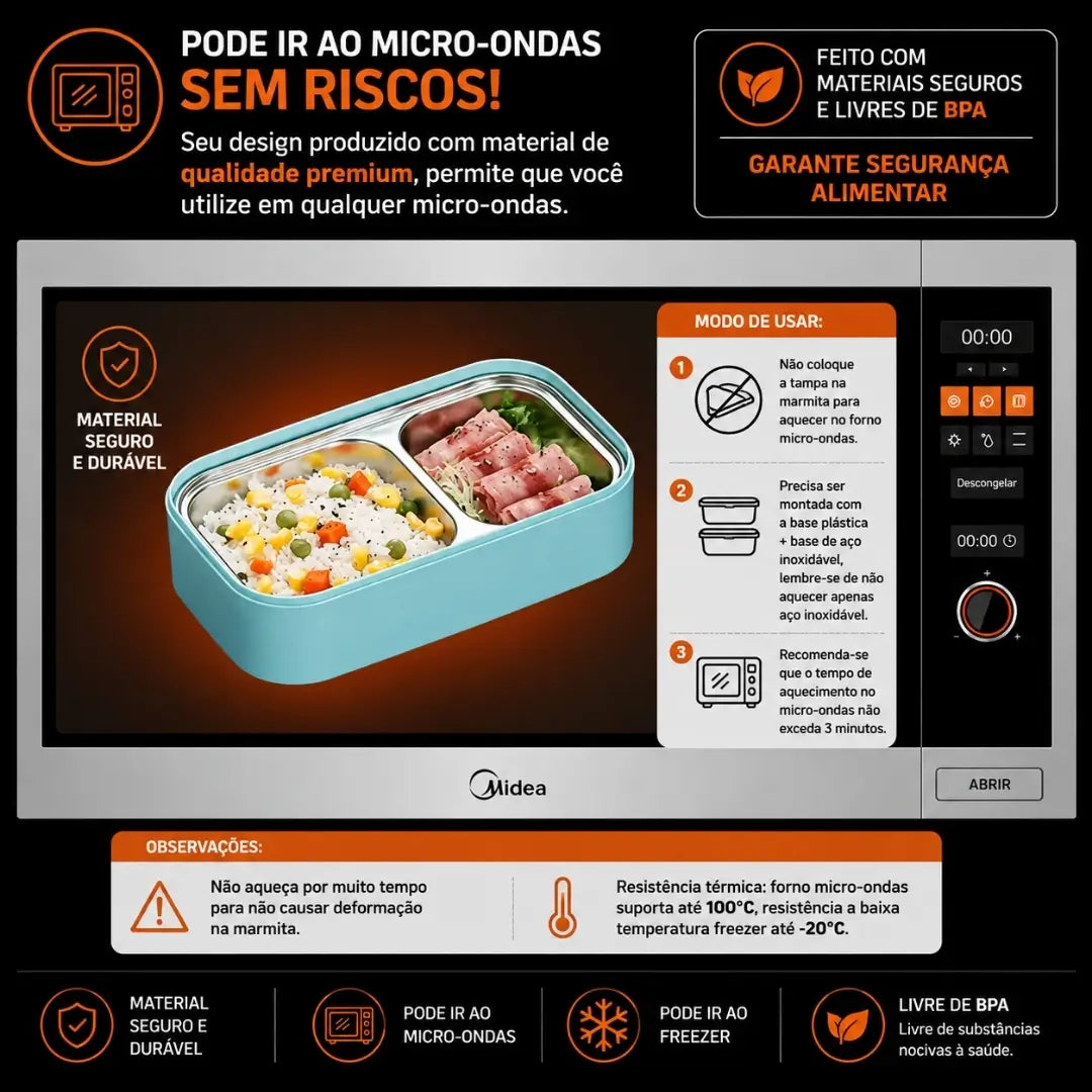 marmita de inox pode ir no microondas lunch nox alemã azul tazmo casa 