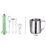 Mixer Espumador 3 em 1  Verde com Leiteira Inox 350ML