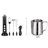 Mixer Espumador 3 em 1 Preto com Leiteira Inox 350ML