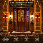 Papai Noel na Escada Decoração de Natal Luz Led Merry Christmas Encantadora e Iluminada Tazmo Casa 