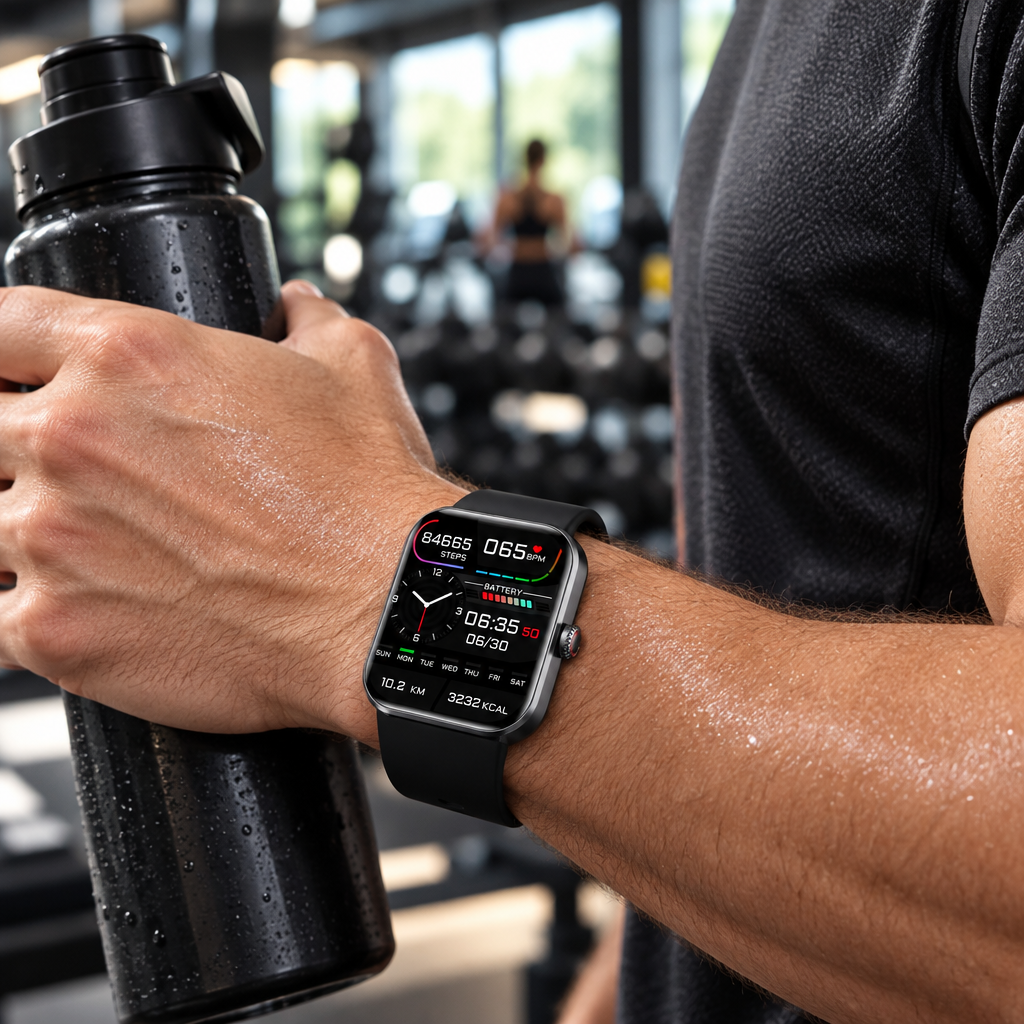 Smartwatch usado após treino em academia