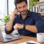 Smartwatch usado em ambiente de trabalho