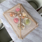 Tela Protetora de Alimentos Retangular Bege