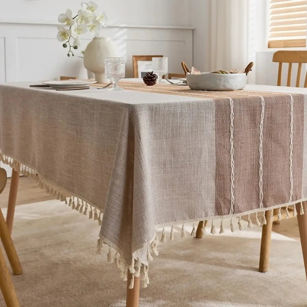 Toalha de Mesa Impermeável Linho Algodão Marajó Decoração Sala de Estar Tazmo Casa 