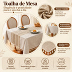 Toalha de Mesa Impermeável Linho Algodão Marajó Elegância e Praticidade Para seu Dia Dia 