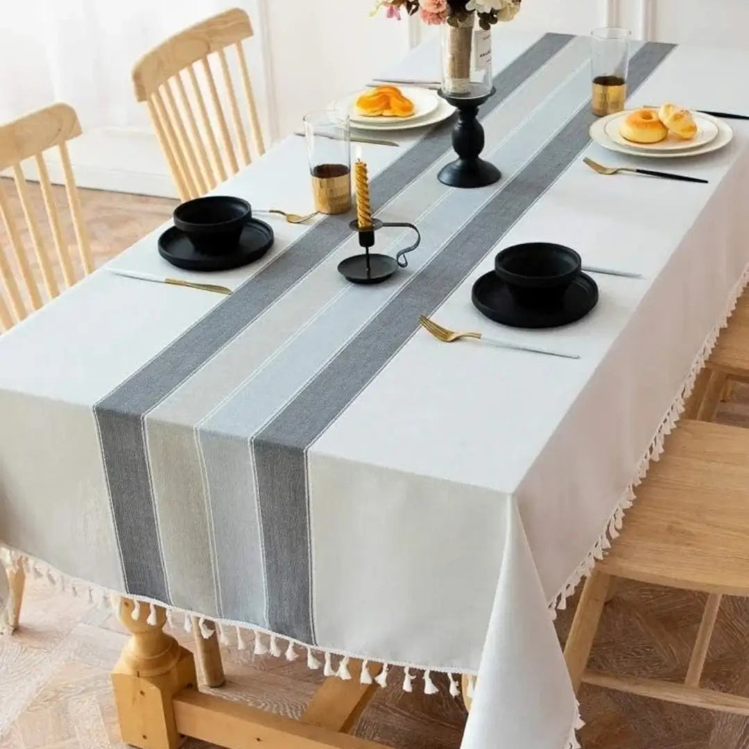 Toalha de Mesa Modelo Linho Algodão Veraneio Mesa de Café da Manhã Tazmo Casa 