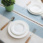 Toalha de Mesa com Listra Decoração Mesa Posta Grano Corall Sala de Estar 