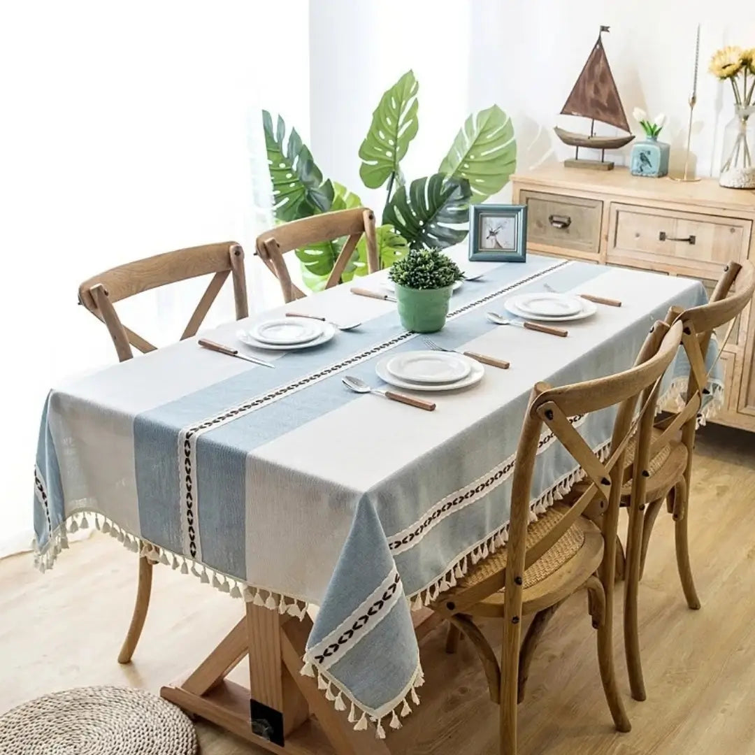 Toalha de Mesa com Listra Decoração Mesa Posta Grano Corall Mesa Posta Tazmo Casa 