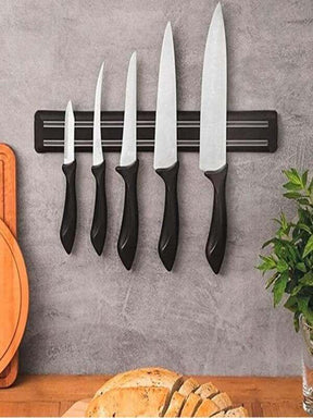 BARRA DE FACAS BLACK TAZMO, SUPORTE MAGNÉTICO PARA COZINHA.