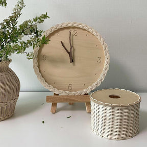 RELÓGIO DE PAREDE TRADICONAL TRANÇADO PARA DECORAÇÃO