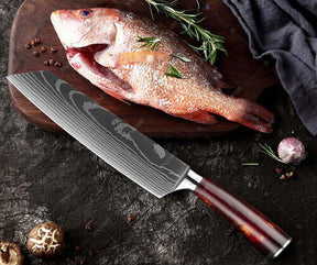 FACA AÇO DAMASCO NEBULA MERLOT - FERRAMENTA COZINHA E CUTELARIA.