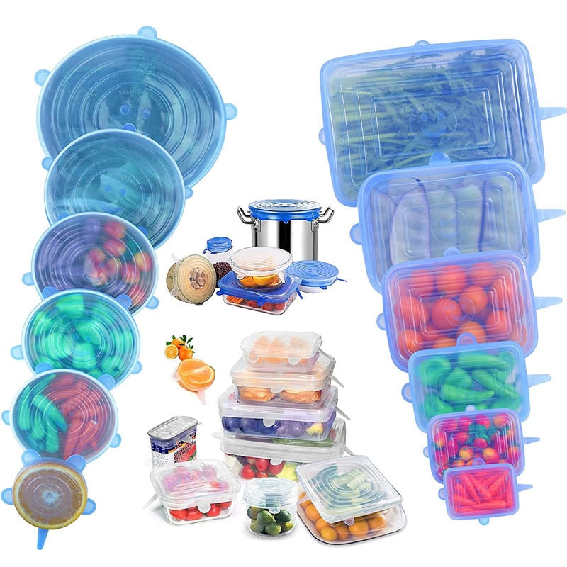TAMPAS DE SILICONE PARA COZINHA KIT 6PÇ