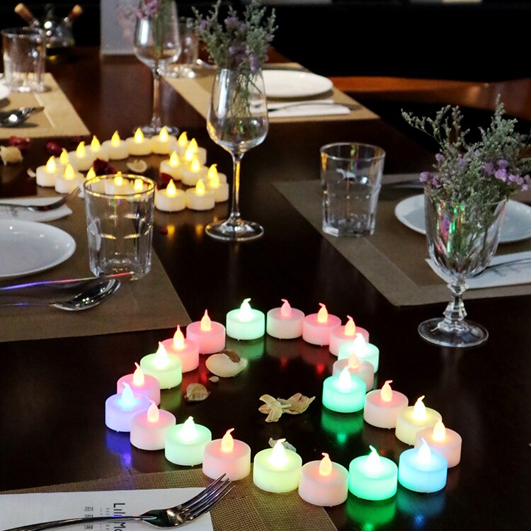 VELA DE LED CONJUNTO LUZ MULTICOLORIDO