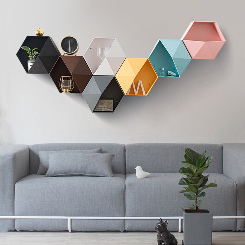 PRATELEIRA DE PAREDE COMBINAÇÃO COLMEIA CRIATIVA TAZMO