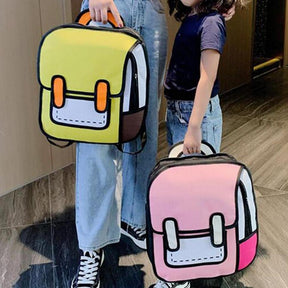 MOCHILA ESTUDANTIL DESENHO CRIATIVO 2D TAZMO.