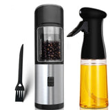 Moedor Elétrico de Pimenta e Sal Inox + Spray Preto