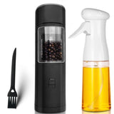 Moedor Elétrico de Pimenta e Sal Preto + Spray Branco